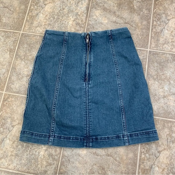 Free people denim mini skirt a-line retro size 0 - Picture 2 of 7